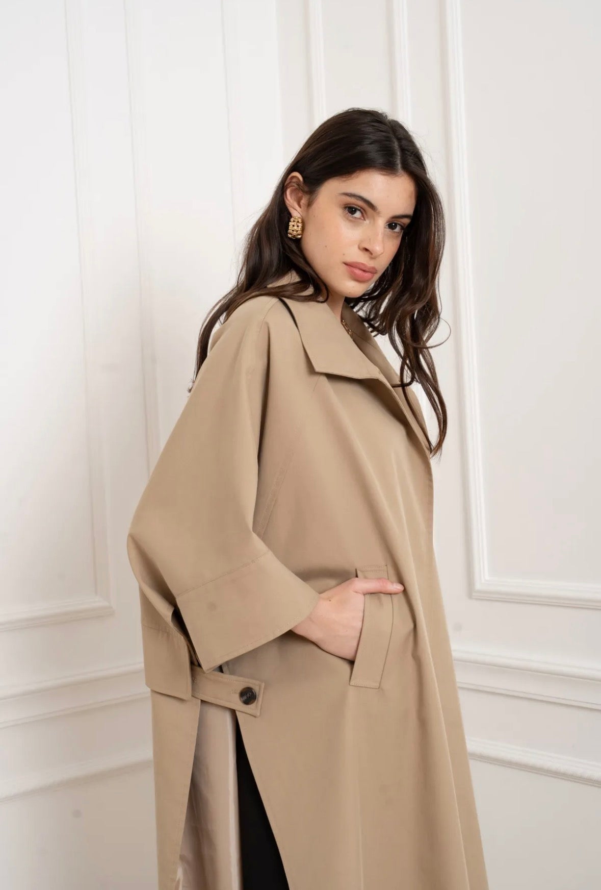 TRENCH CAPE DARK BEIGE