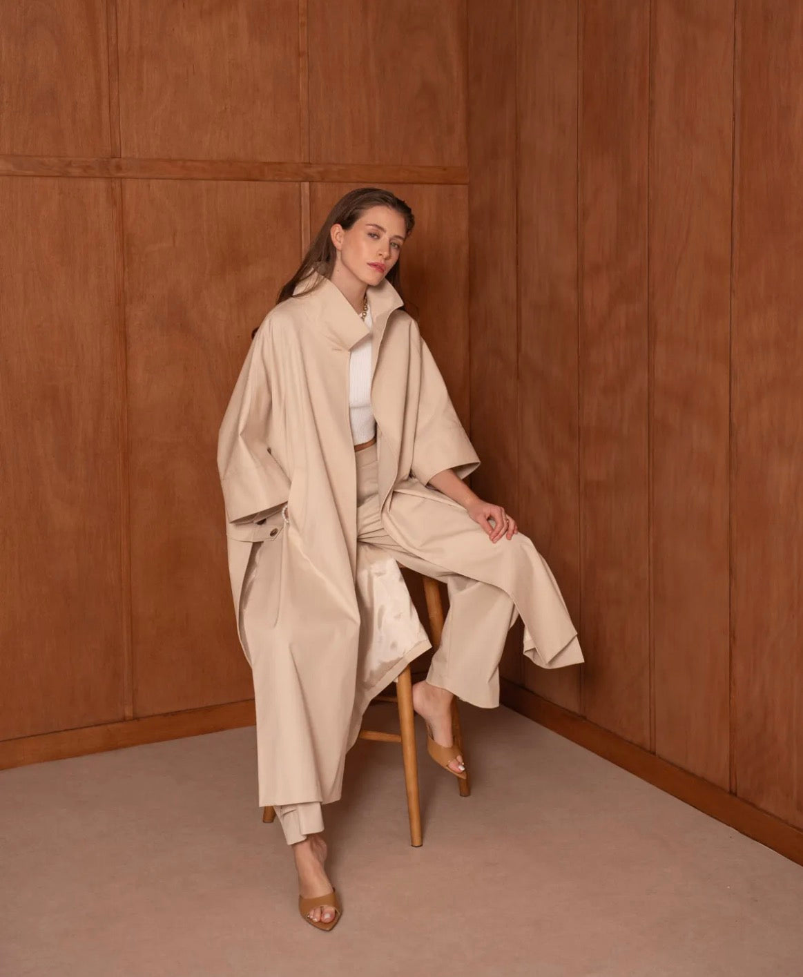 TRENCH CAPE OFF-WHITE