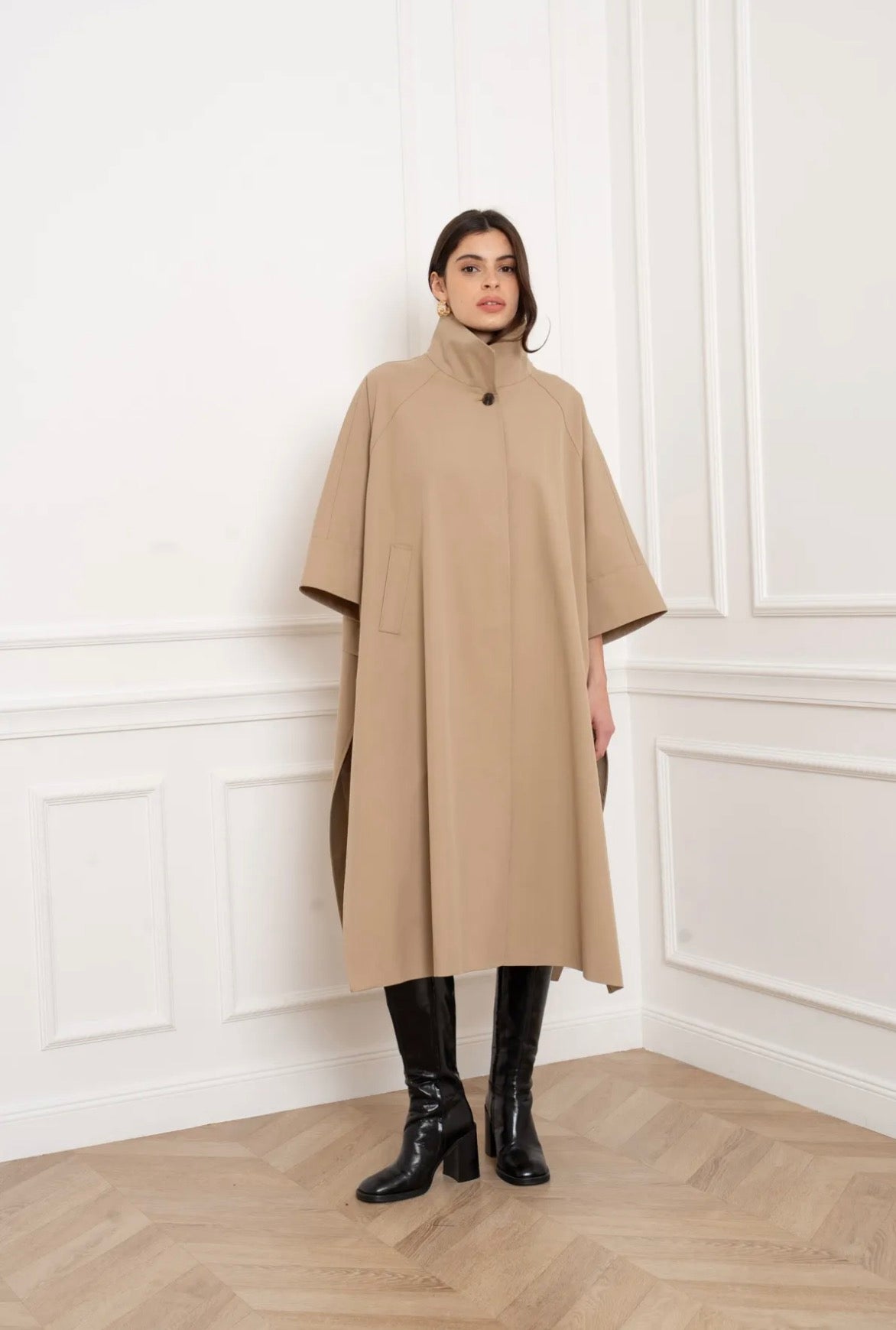 TRENCH CAPE DARK BEIGE