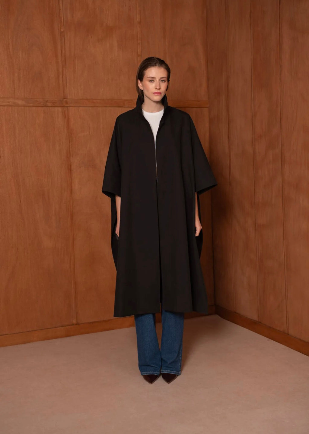 TRENCH CAPE- BLACK