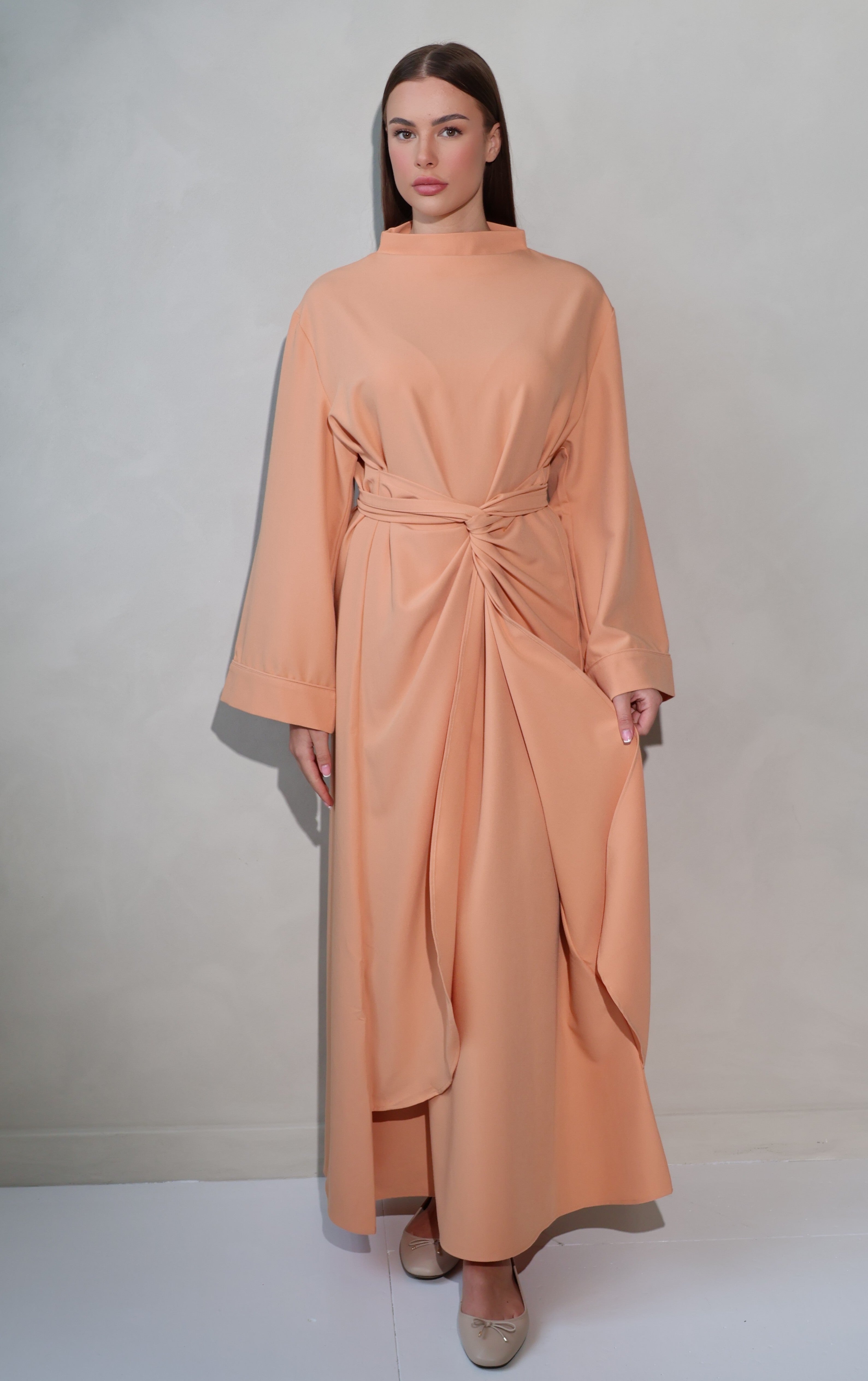 Wrap Dress-Peach