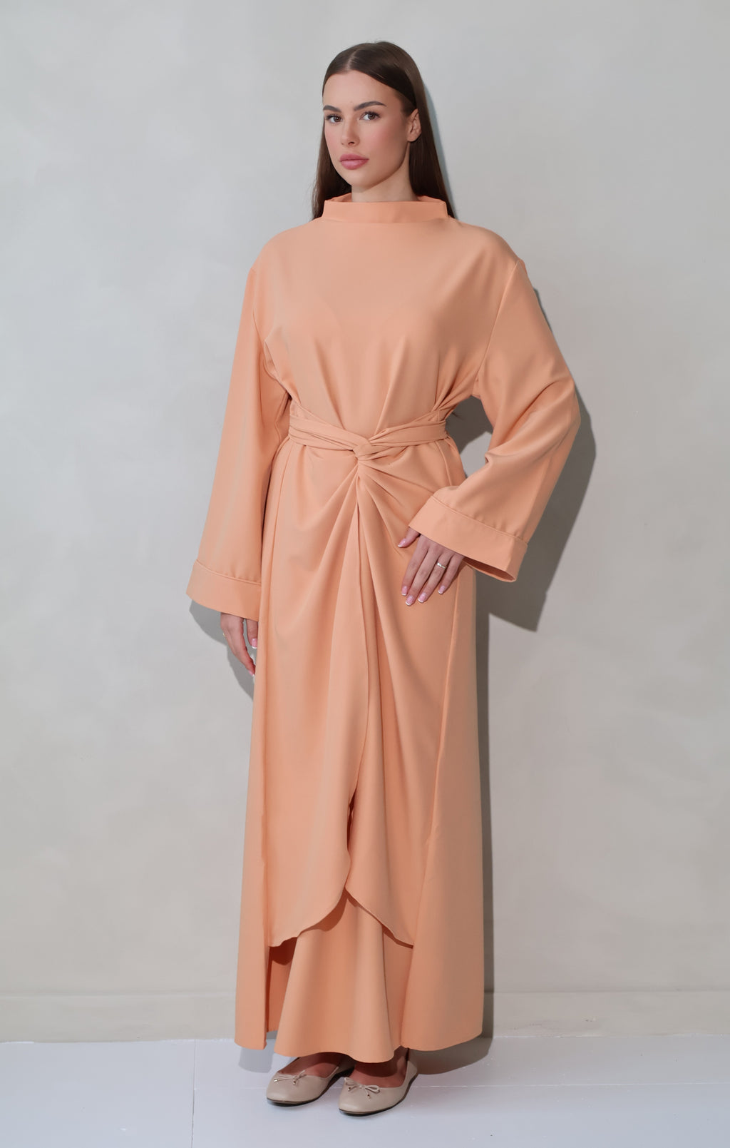 Wrap Dress-Peach