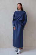 Co-ord Rok en Sweater- Navy Blue