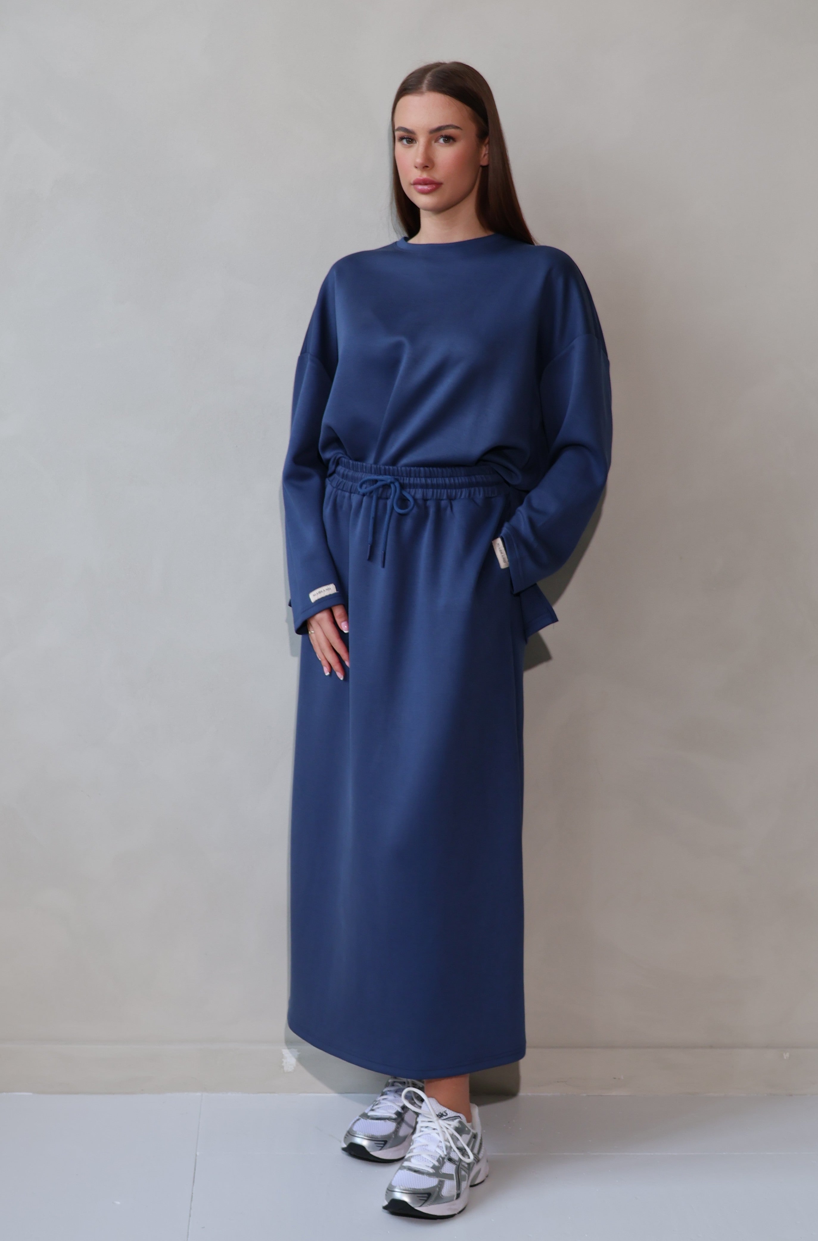 Co-ord Rok en Sweater- Navy Blue