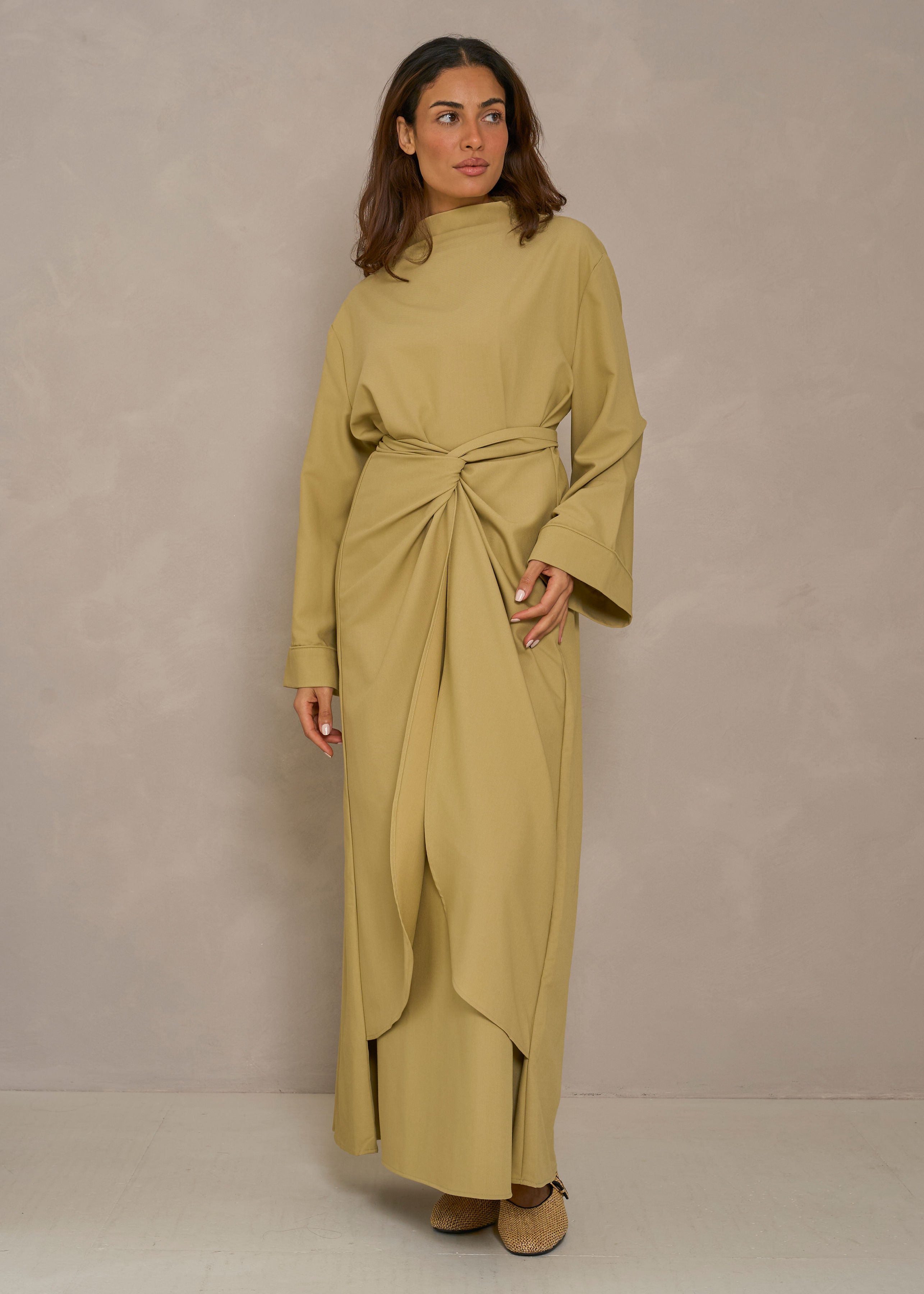 Wrap Dress-Sage